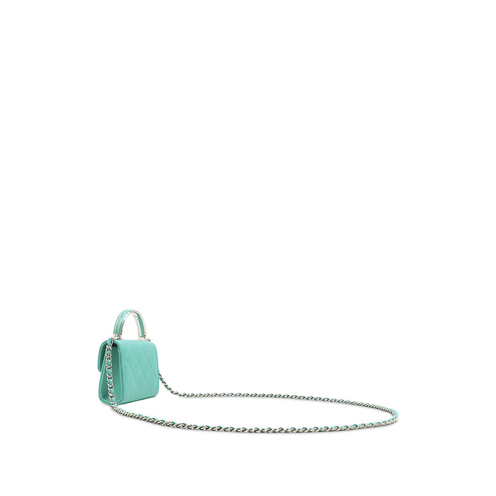 Chanel Matelassé Chaîne sac à Mini Cuir d'agneau Vert – vue 2 – GABY PARIS