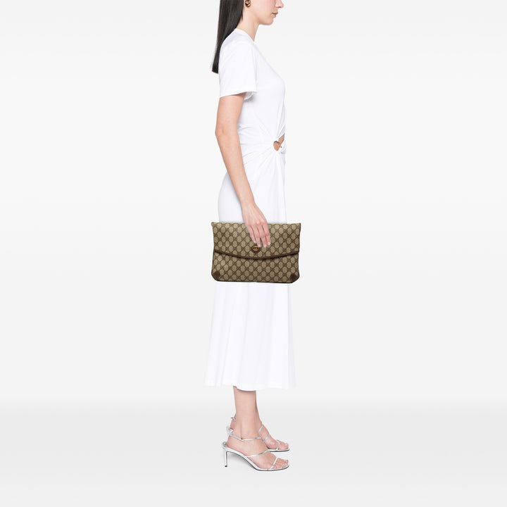 à rabat Pochette GG Supreme Beige
