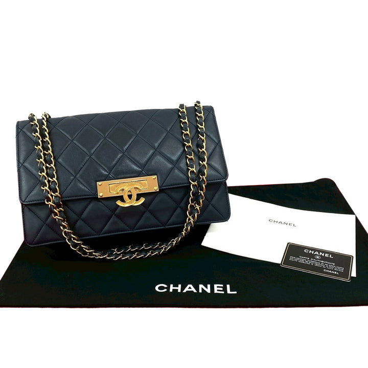 Chanel Matelassé Cuir d’agneau Golden Class à rabat