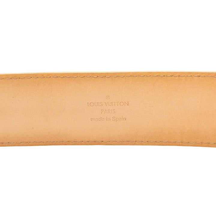 Initiales Ceinture Damier Azur Blanc