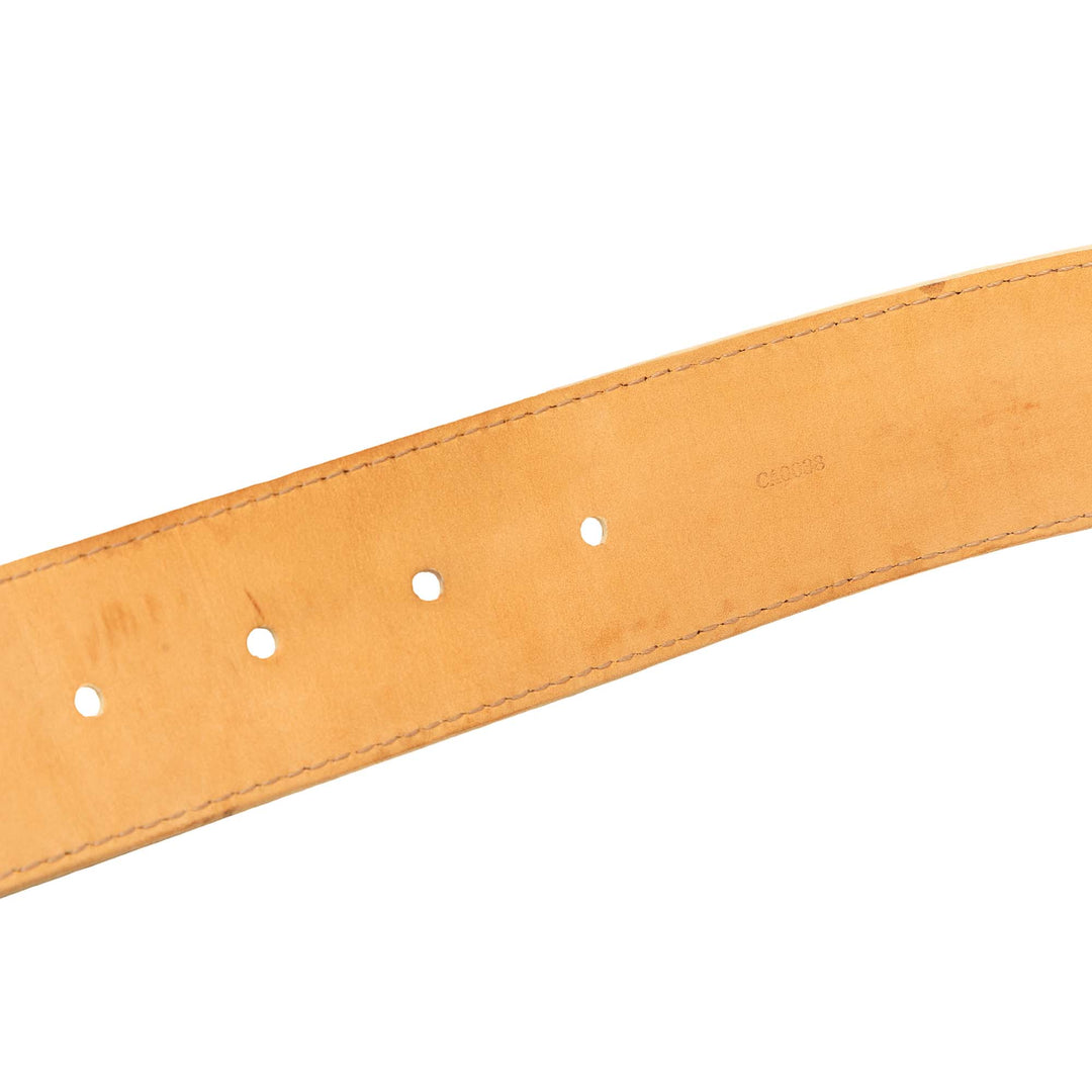 Initiales Ceinture Damier Azur Blanc