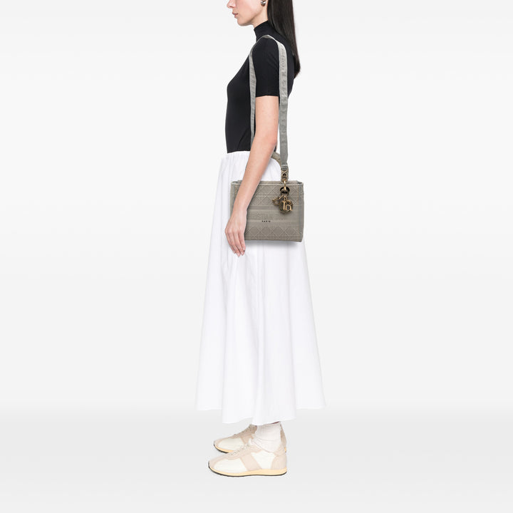 Dior Medium brodé Toile Cannage Lady D Lite