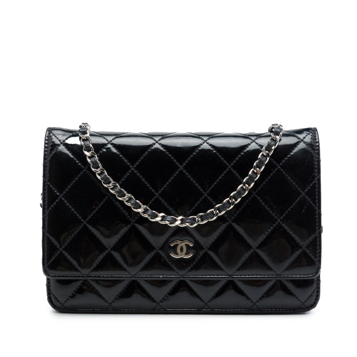 Chanel CC Matelassé Wallet on Chain Noir – vue principale – GABY PARIS