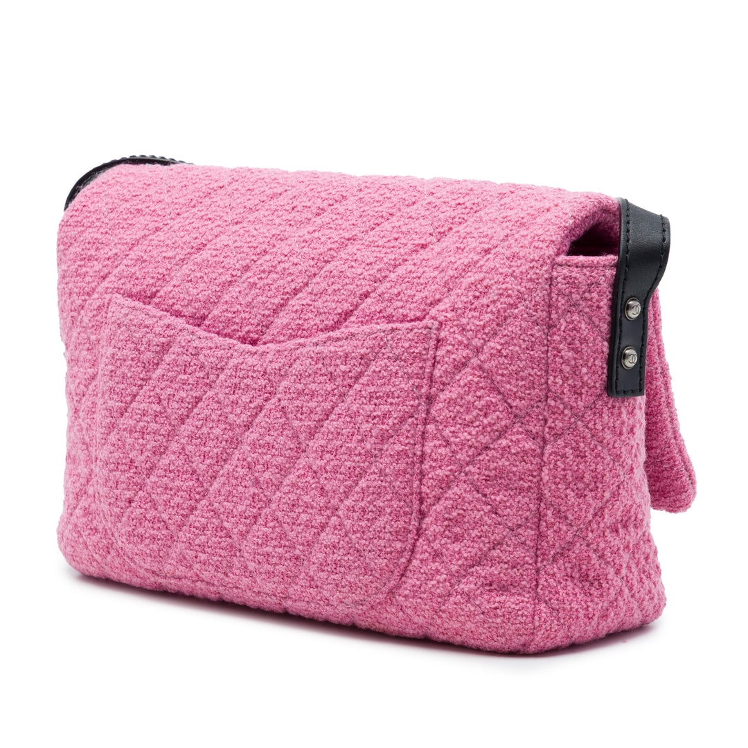 Matelassé Reissue 2.55 Easy Messenger à rabat Jumbo Tweed Rose