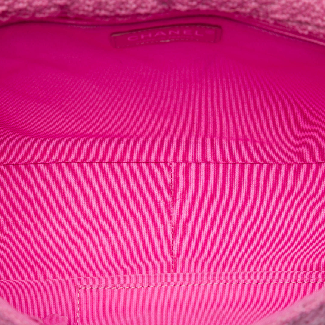Matelassé Reissue 2.55 Easy Messenger à rabat Jumbo Tweed Rose