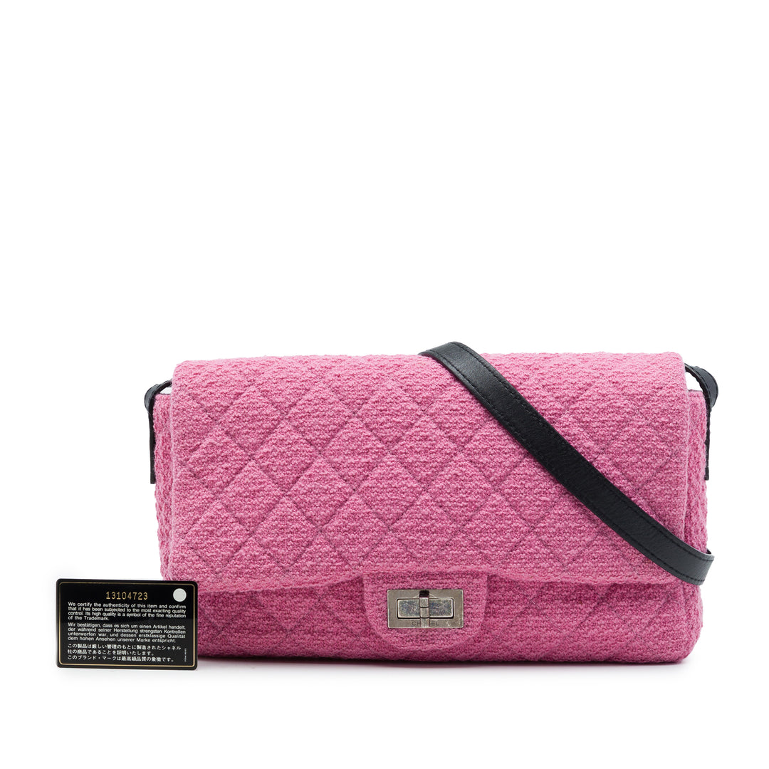 Matelassé Reissue 2.55 Easy Messenger à rabat Jumbo Tweed Rose