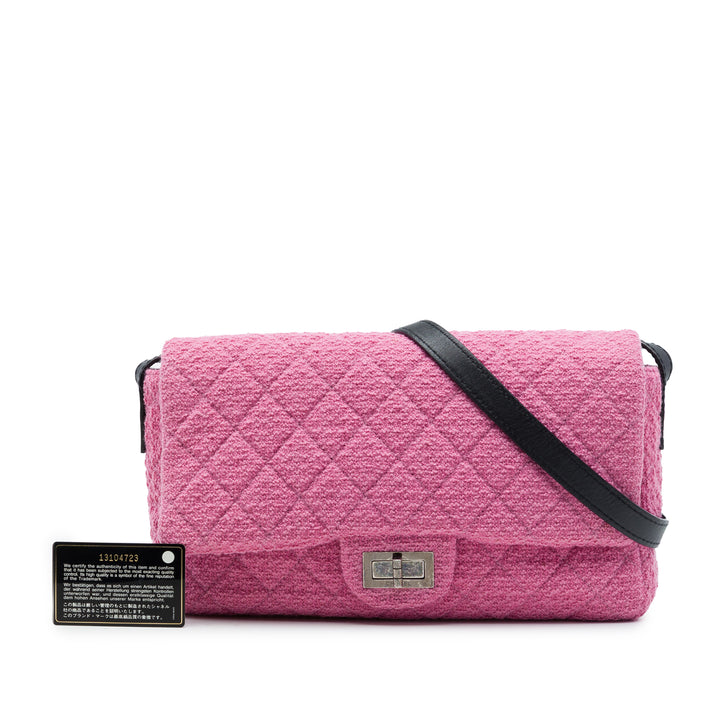 Matelassé Reissue 2.55 Easy Messenger à rabat Jumbo Tweed Rose