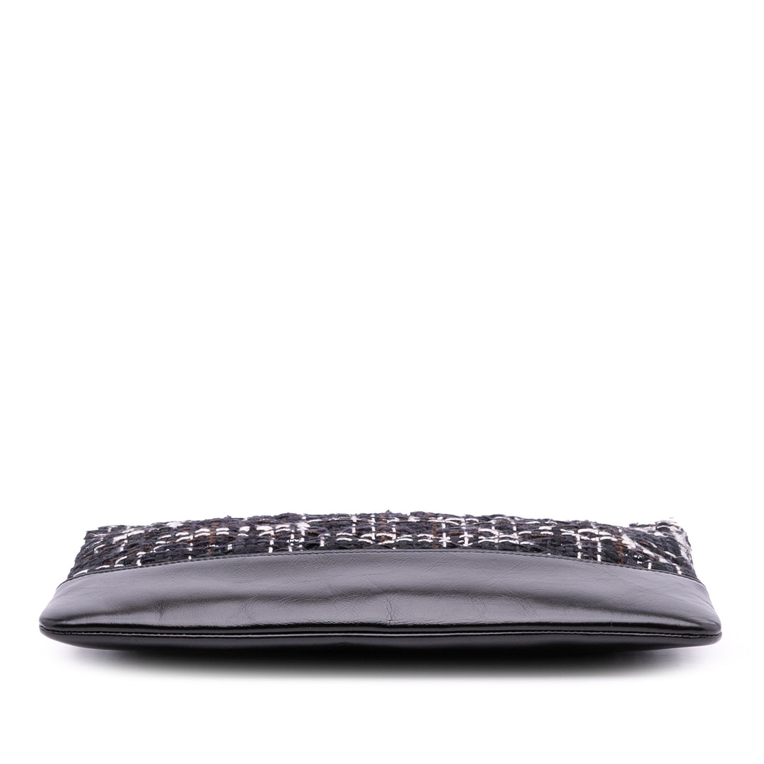 Medium Tweed Gabrielle O Case Clutch Black - Gaby Paris
