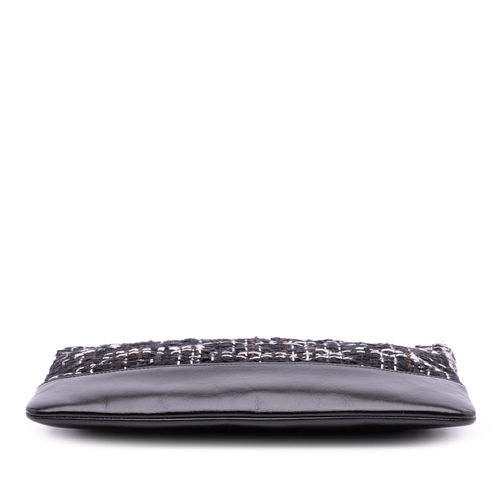 Medium Tweed Gabrielle O Case Clutch Black - Gaby Paris
