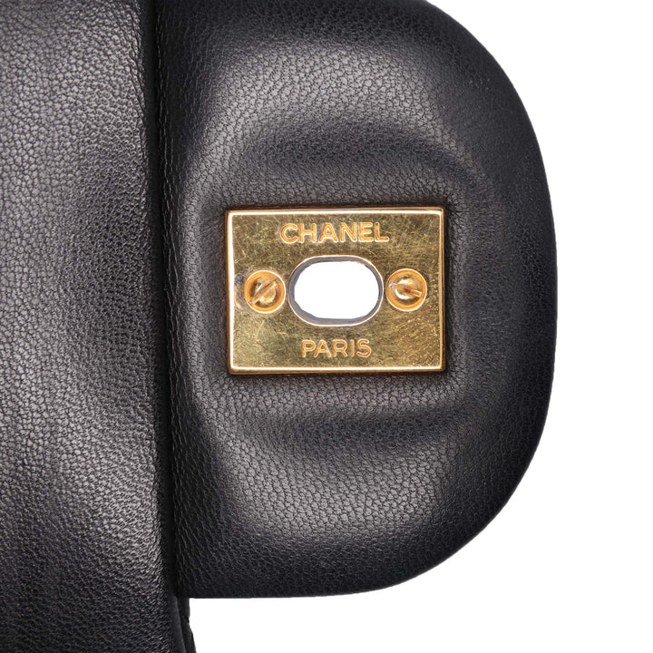 Jumbo Classic Lambskin Double Flap Black - Gaby Paris
