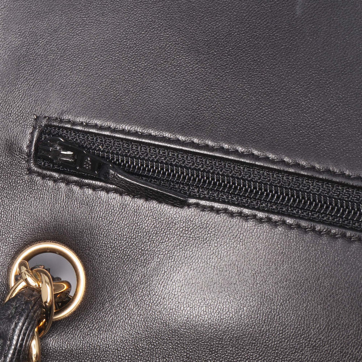 Jumbo Classic Lambskin Double Flap Black - Gaby Paris