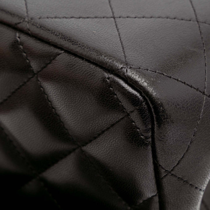 Jumbo Classic Lambskin Double Flap Black - Gaby Paris