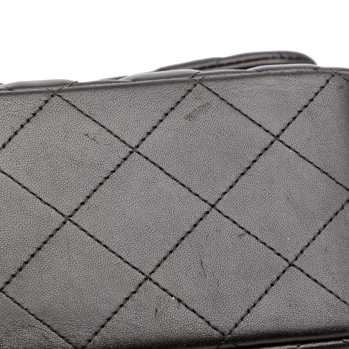Jumbo Classic Lambskin Double Flap Black - Gaby Paris
