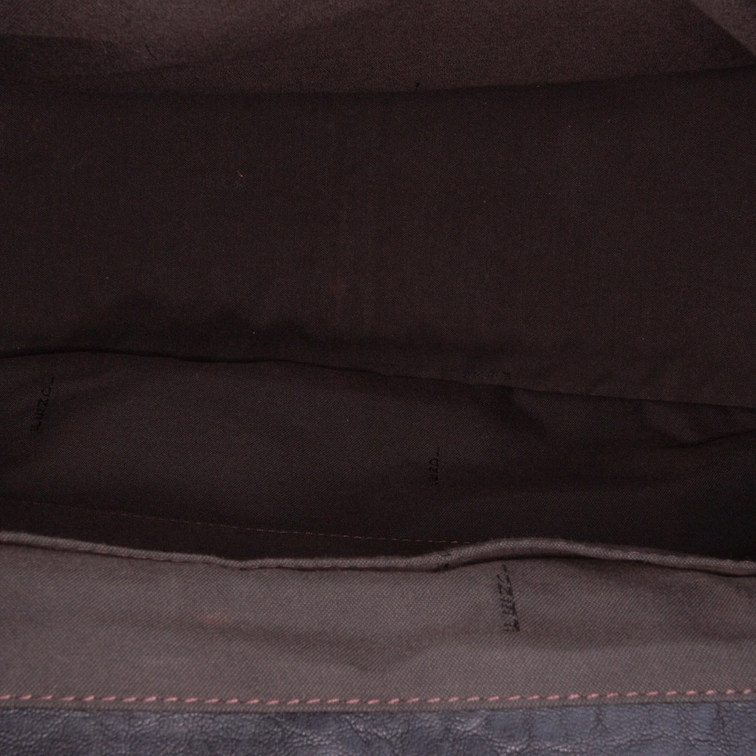 Large Leather B Bis Top Handle Bag Black - Gaby Paris