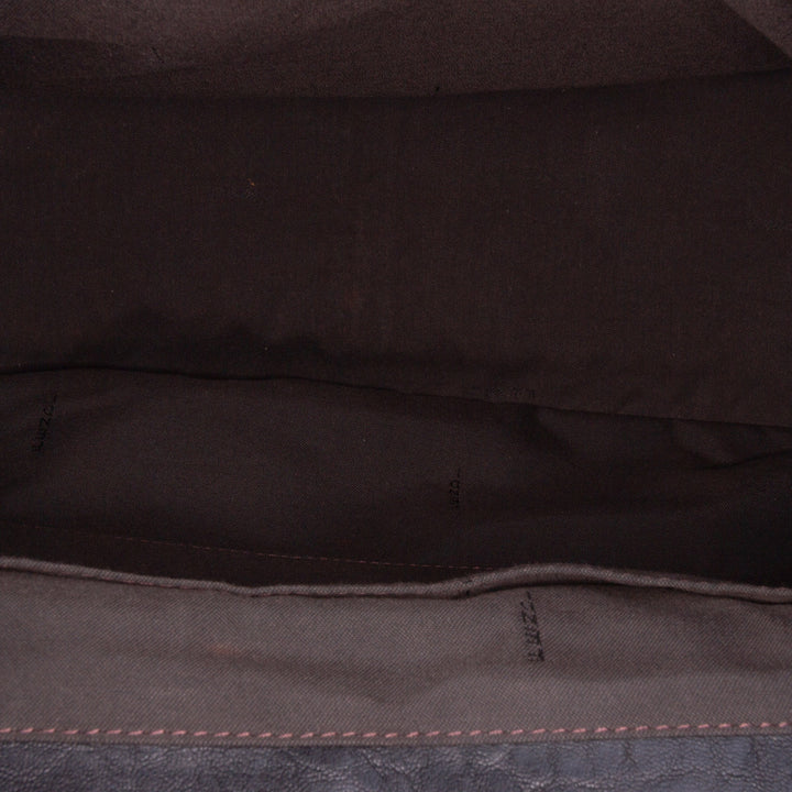 Large Leather B Bis Top Handle Bag Black - Gaby Paris