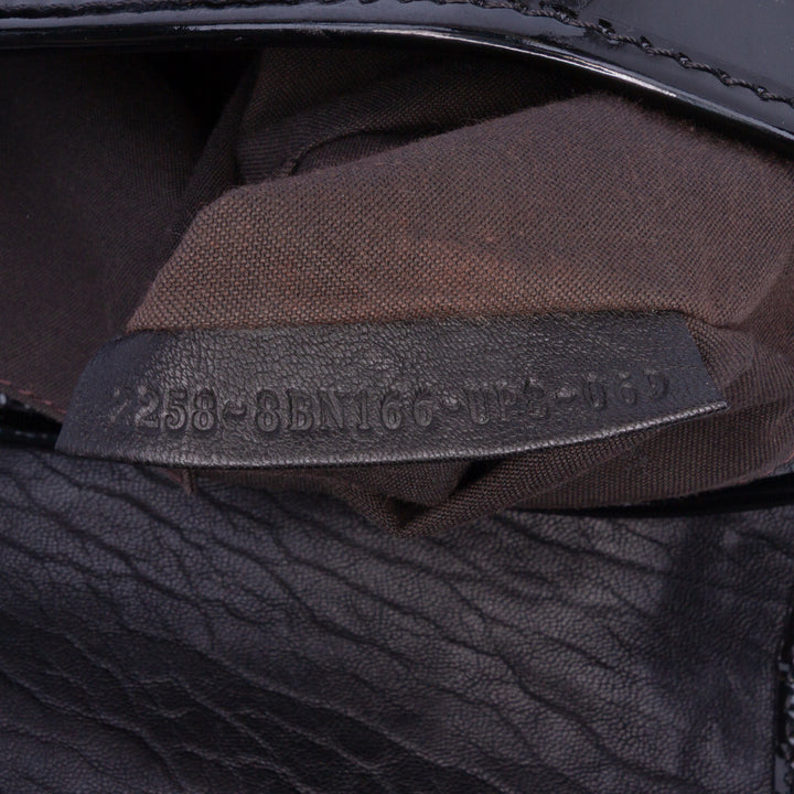 Large Leather B Bis Top Handle Bag Black - Gaby Paris