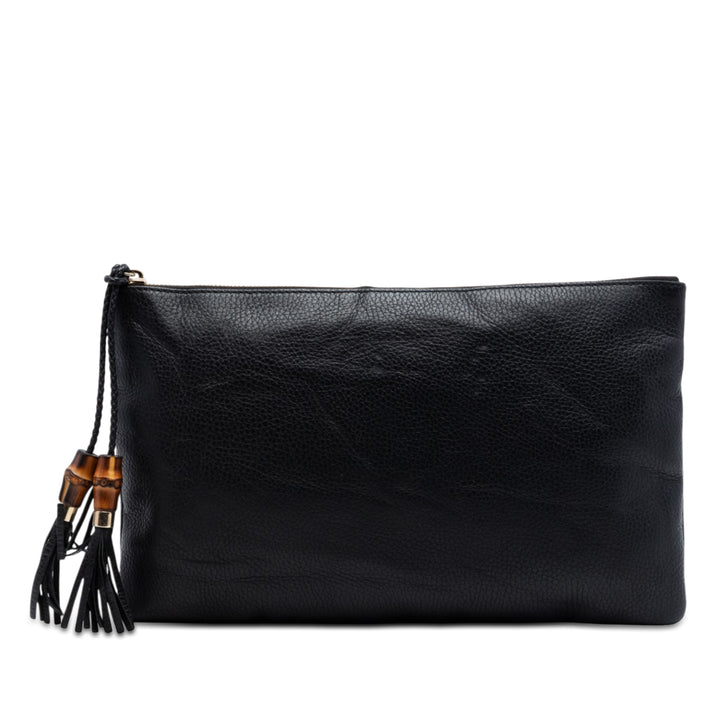 Gucci Cuir de veau Bamboo Pompon Pochette