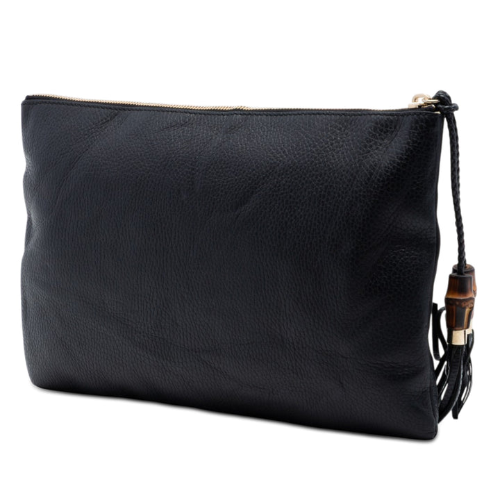 Gucci Cuir de veau Bamboo Pompon Pochette
