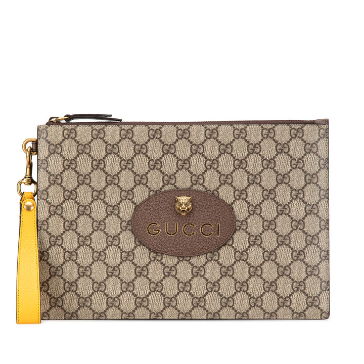 GG Supreme Neo Vintage Clutch Brown - Gaby Paris