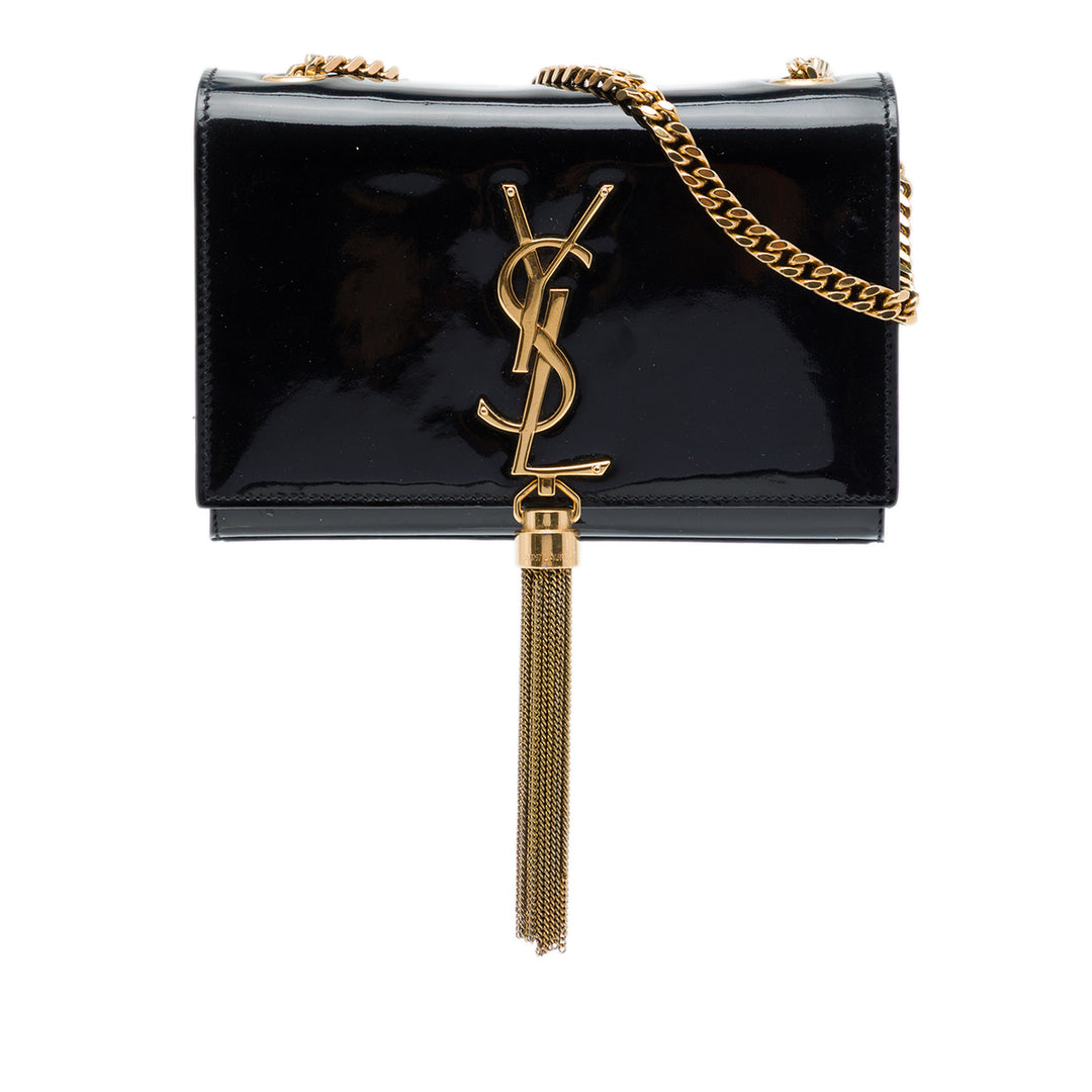 Saint Laurent Kate Pompon Sac Petit Monogram Noir – vue principale – GABY PARIS
