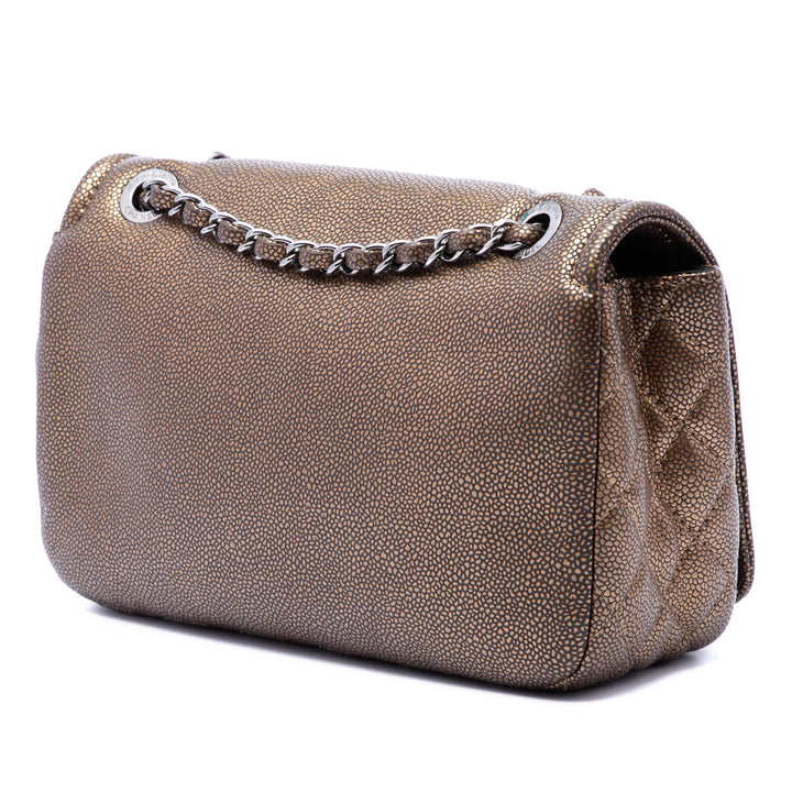 Chanel Métallisé CC Timeless à rabat Petit Cuir caviar