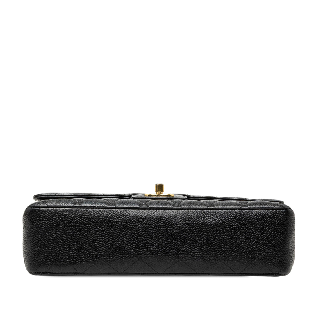 Chanel Classic Double rabat Moyen Cuir caviar Noir