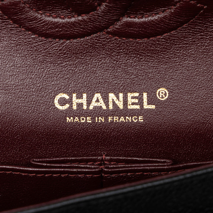 Chanel Classic Double rabat Moyen Cuir caviar Noir
