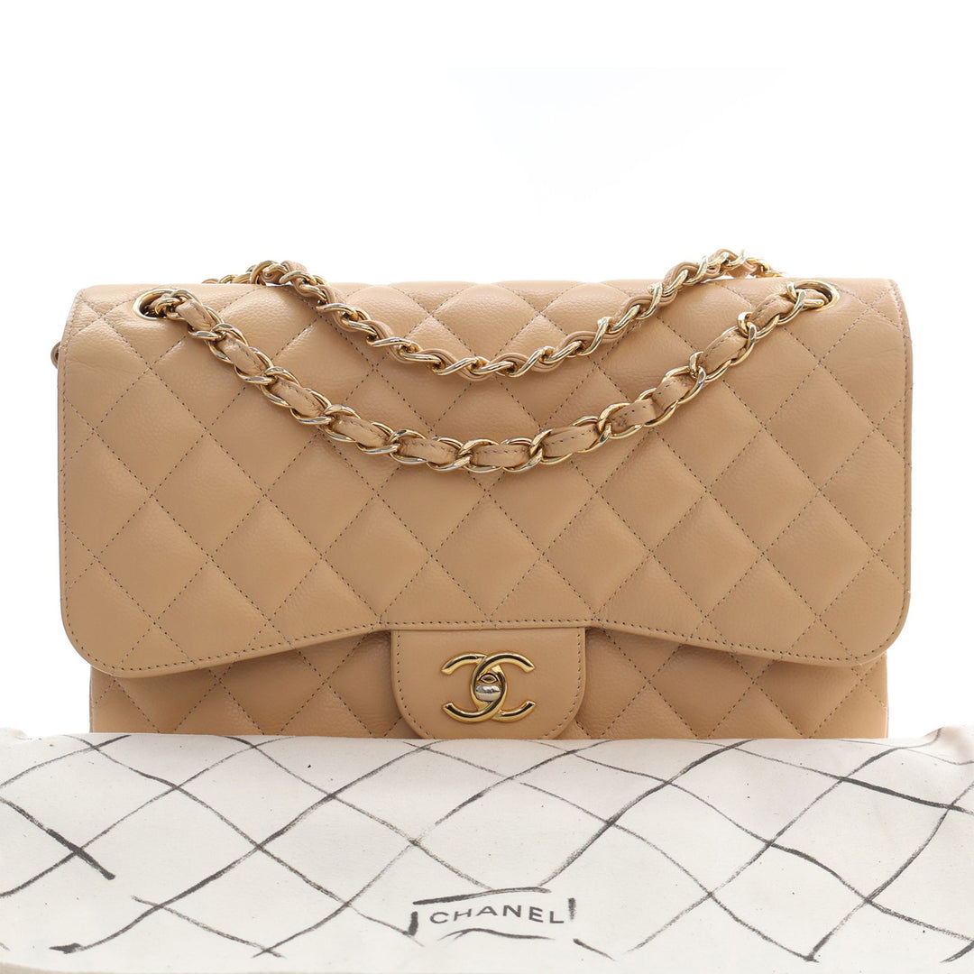 Chanel Jumbo Classic Caviar Double rabat