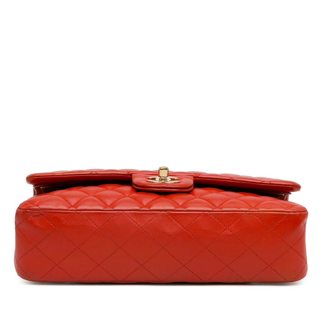 Medium Classic Lambskin Double Flap Red - Gaby Paris