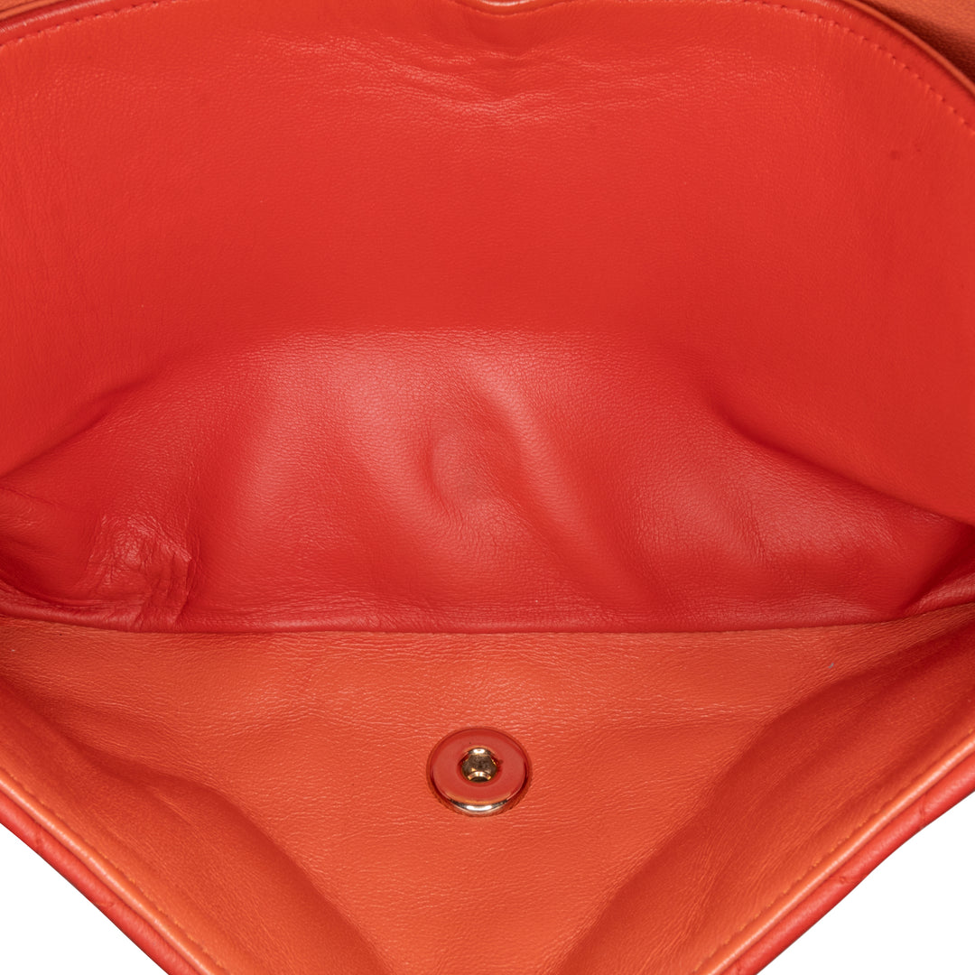 Medium Classic Lambskin Double Flap Red - Gaby Paris