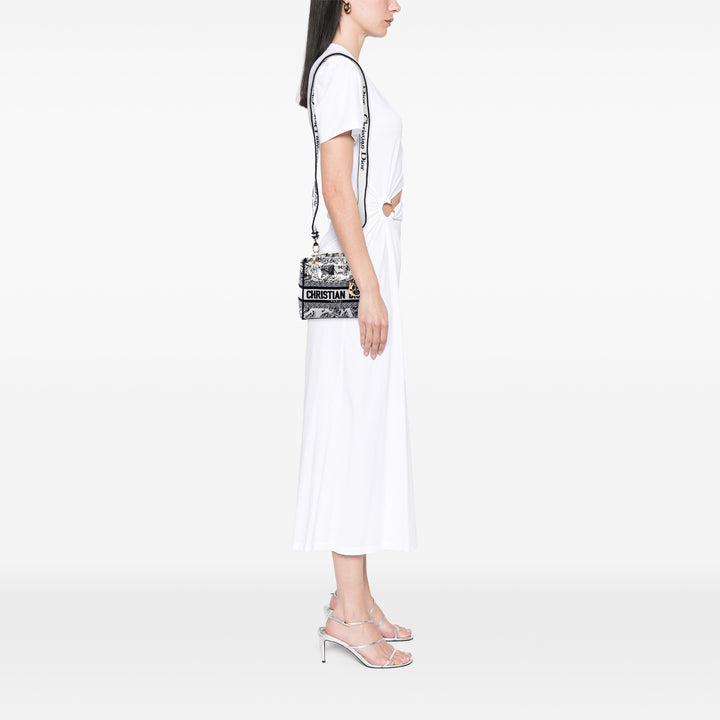 Dior brodé Plan de Paris Lady D-Lite Mini Blanc – vue 6 – GABY PARIS