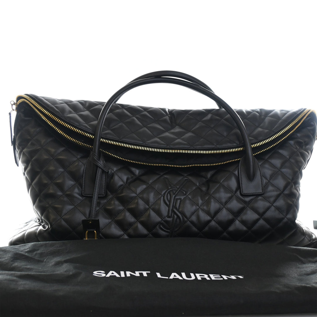 Saint Laurent Matelassé Cuir de veau Monogram ES Giant Sac de voyage
