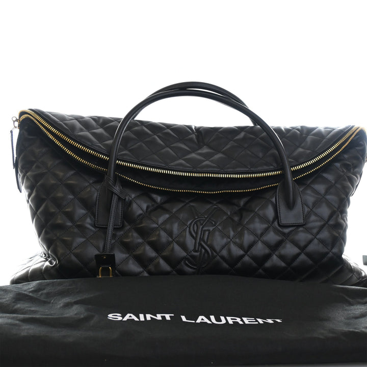 Saint Laurent Matelassé Cuir de veau Monogram ES Giant Sac de voyage