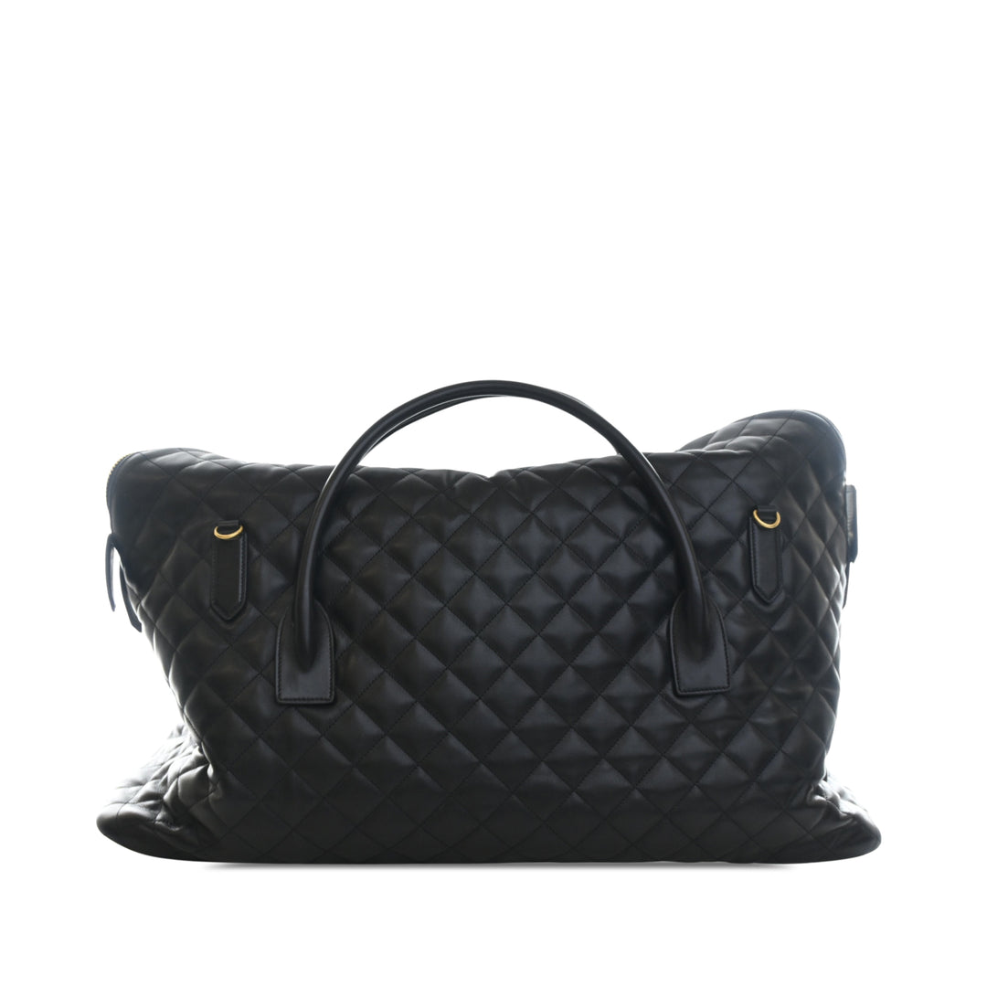 Saint Laurent Matelassé Cuir de veau Monogram ES Giant Sac de voyage