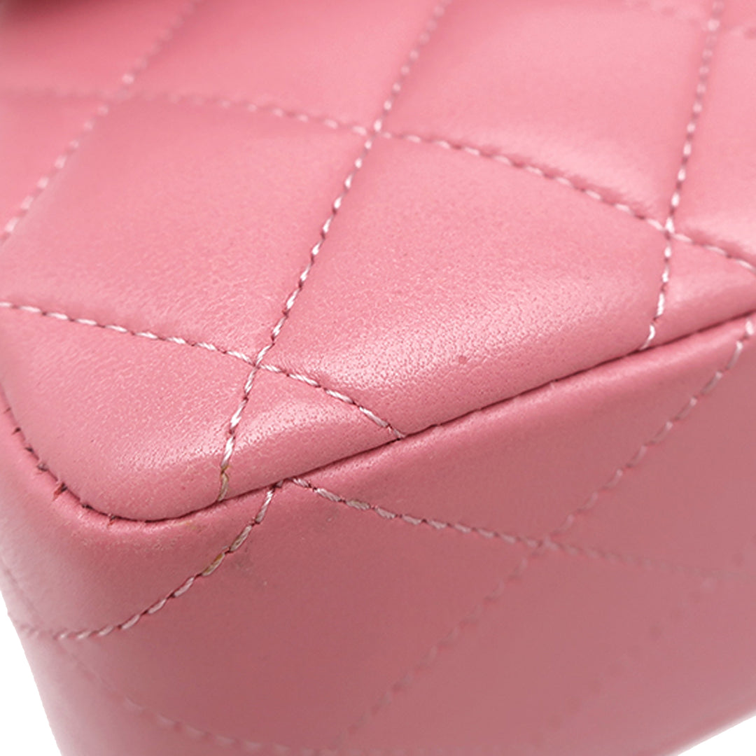 Classic Double rabat Moyen Cuir d'agneau Rose