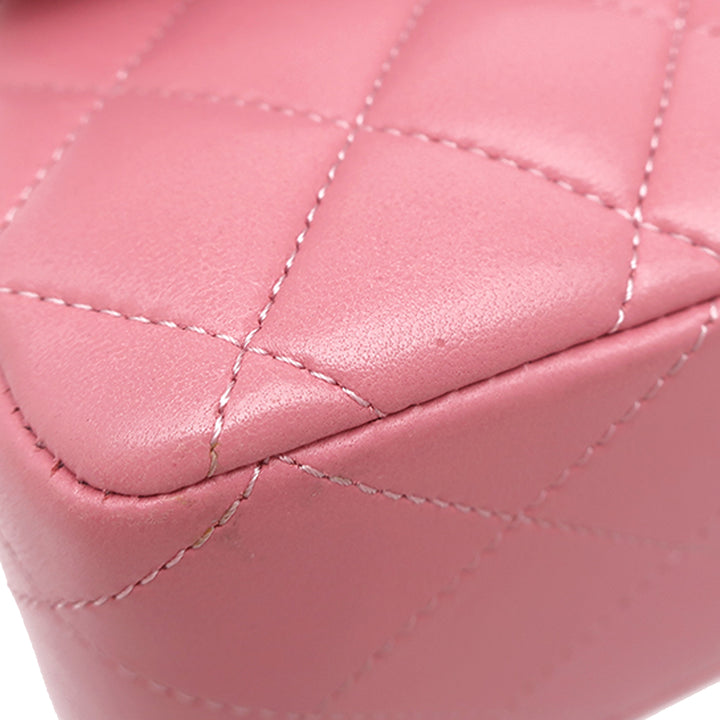 Classic Double rabat Moyen Cuir d'agneau Rose