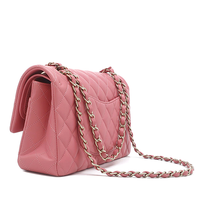 Classic Double rabat Moyen Cuir d'agneau Rose