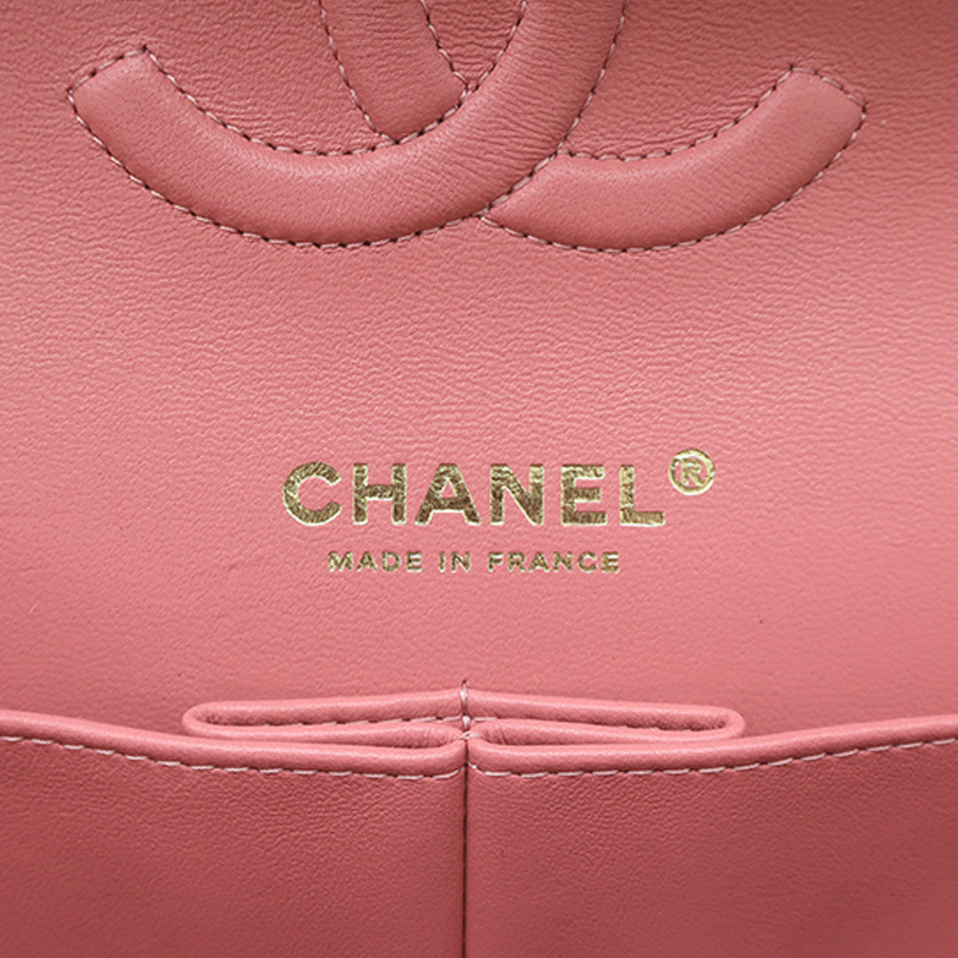 Classic Double rabat Moyen Cuir d'agneau Rose