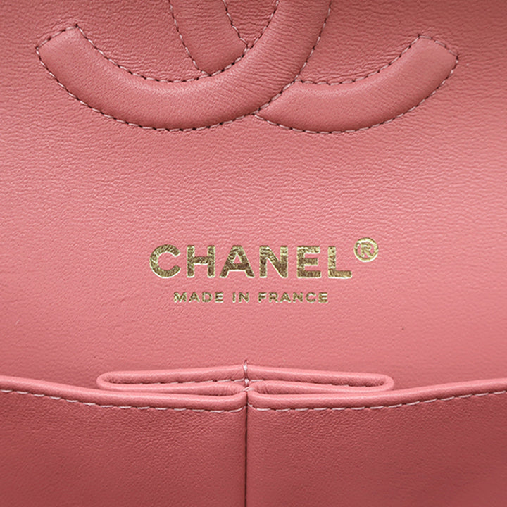 Classic Double rabat Moyen Cuir d'agneau Rose