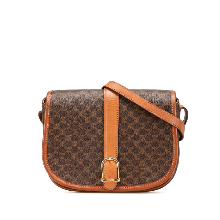 Macadam Coated Canvas Crossbody Brown - Gaby Paris