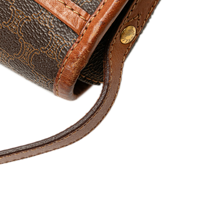 Macadam Coated Canvas Crossbody Brown - Gaby Paris