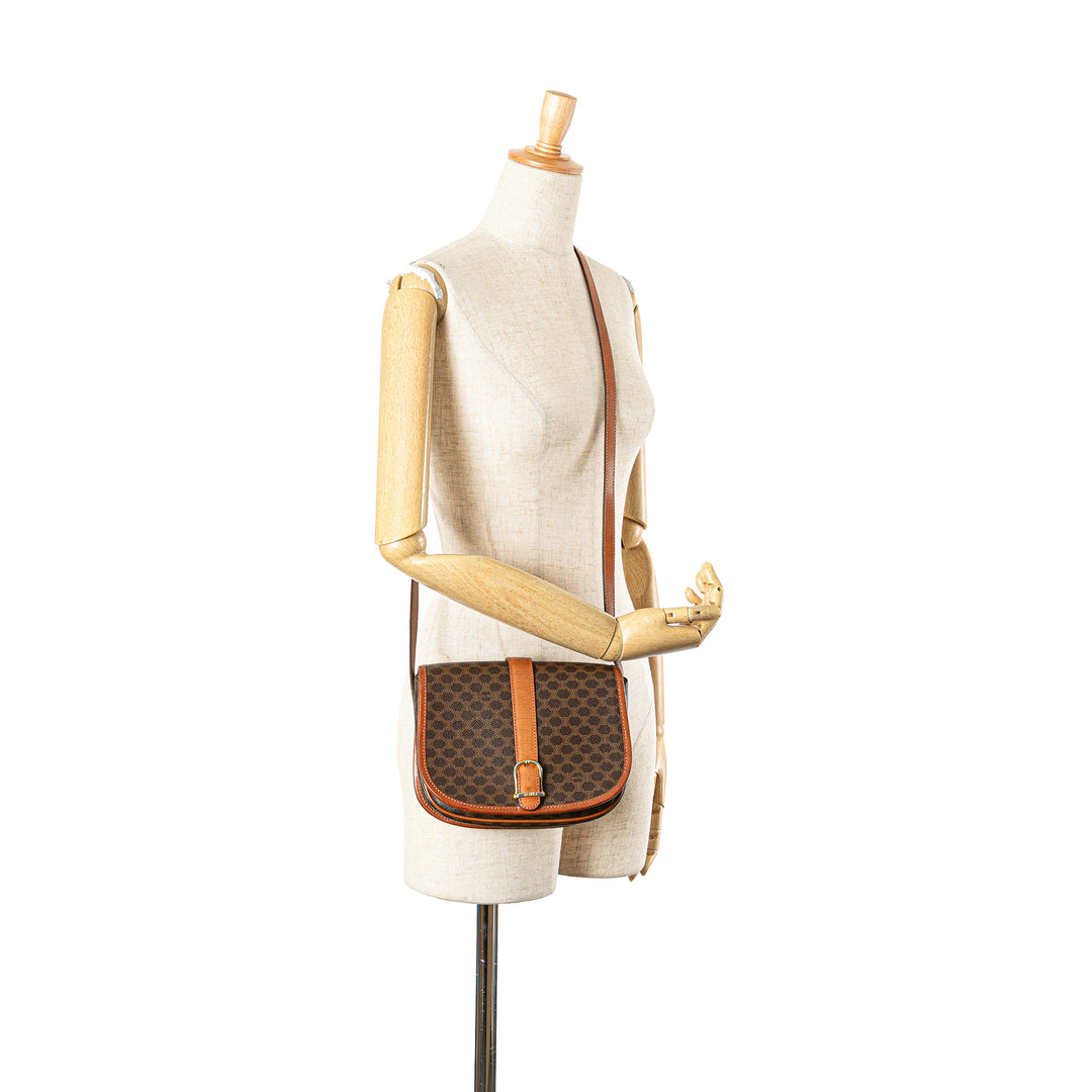 Macadam Coated Canvas Crossbody Brown - Gaby Paris