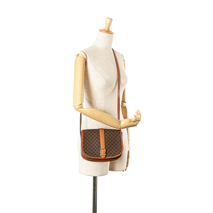 Macadam Coated Canvas Crossbody Brown - Gaby Paris