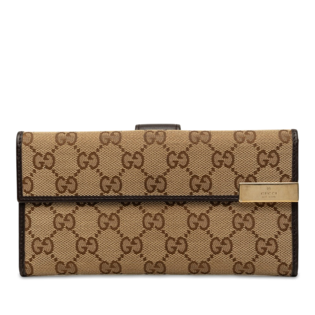 Gucci Portefeuille GG long Marron – vue principale – GABY PARIS