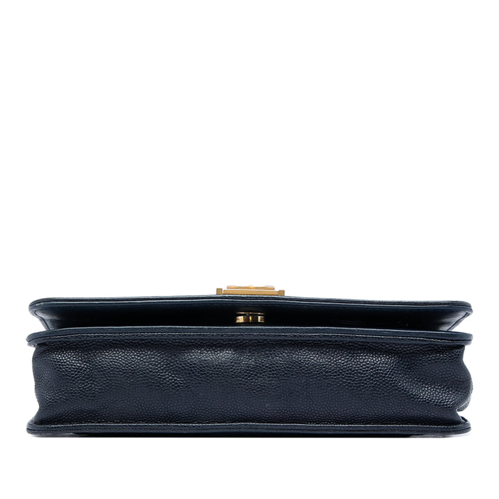 Chanel Matelassé Boy Wallet on Chain Cuir caviar Bleu