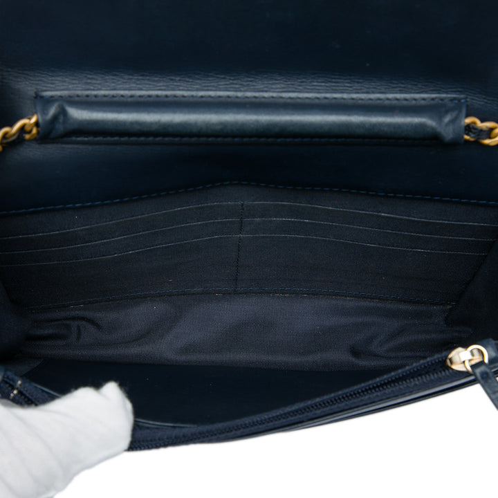 Chanel Matelassé Boy Wallet on Chain Cuir caviar Bleu