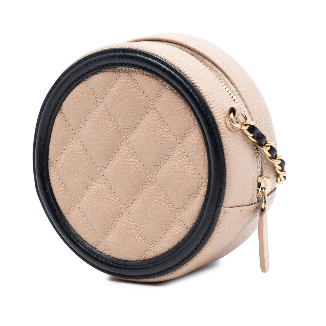Chanel Caviar CC Filigree Rond Sac porté croisé