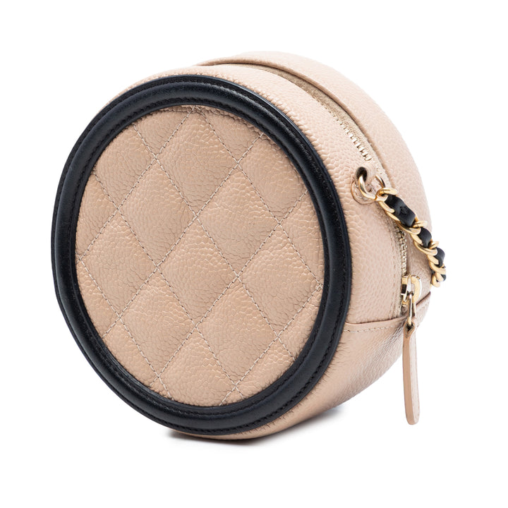 Chanel Caviar CC Filigree Rond Sac porté croisé