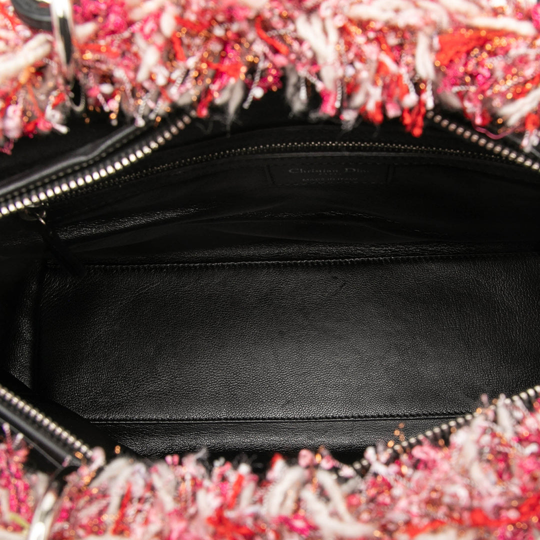 Dior Large Tweed Cannage Fringe Lady Dior