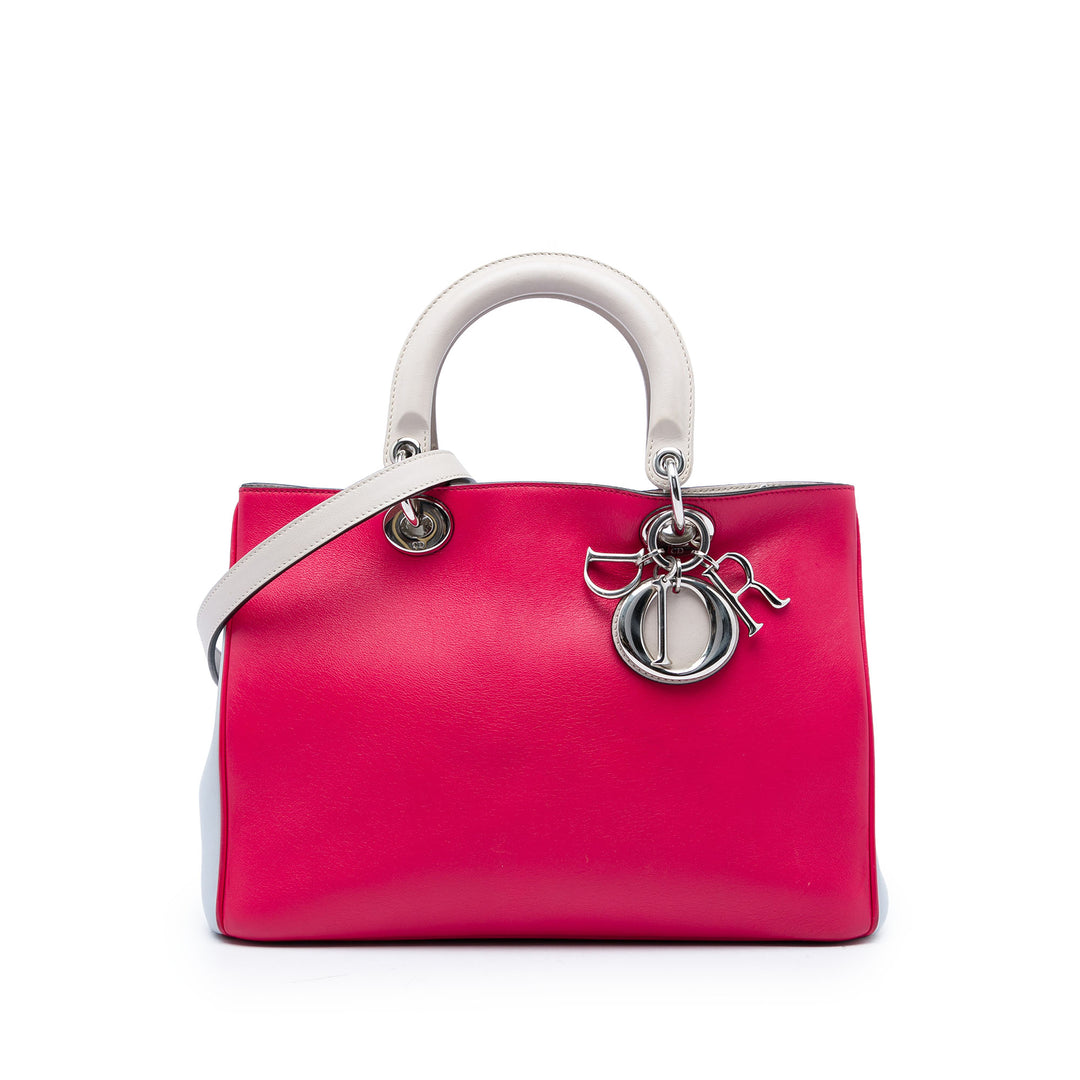 Dior Tricolore Diorissimo Cabas Moyen Cuir de veau Rose – vue principale – GABY PARIS